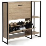Idmarket - meuble � chaussures 12 paires luis 2 portes avec �tag�re design industriel