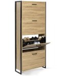 Idmarket - meuble  chaussures luis - 4 portes - design industriel - naturel