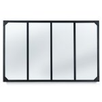Idmarket - miroir verri�re 4 bandes design industriel - 110x70 cm - noir