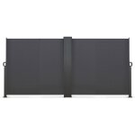 Paravent ext�rieur r�tractable double 160 x 800 cm gris anthracite store lat�ral