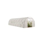 Idmarket - serre tunnel de jardin 24m² blanche gamme maraîchère des andes 8x3m Idmarket - serre tunnel de jardin 24m² blanche gamme maraîchère des andes 8x3m