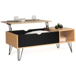 Idmarket - table basse plateau relevable rectangulaire noemi bois pied �pingle