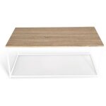 Idmarket - table basse rectangulaire detroit 113 cm design industriel bois et m�tal blanc