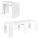 Idmarket - table console extensible orlando 10 personnes 235 cm bois blanc Idmarket - table console extensible orlando 10 personnes 235 cm bois blanc