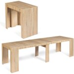 Idmarket - table console extensible orlando 14 personnes 300 cm bois façon hêtre Idmarket - table console extensible orlando 14 personnes 300 cm bois façon hêtre