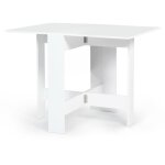 Idmarket - table console pliable edi 2 - 4 personnes bois blanc 103 x 76 cm