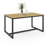 Idmarket - table � manger detroit - 6 personnes - design industriel - 150 cm - naturel