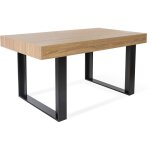 Idmarket - table � manger phoenix - 6 personnes - bois et noir - 160 cm