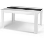 Idmarket - table à manger rectangle georgia 6 personnes blanche et noire 140 x 90 cm Idmarket - table à manger rectangle georgia 6 personnes blanche et noire 140 x 90 cm