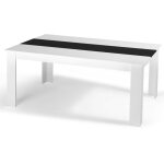 Idmarket - table  manger rectangle georgia 8 personnes blanche et noire 160 x 90 cm