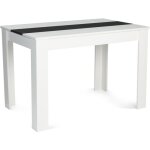 Idmarket - table à manger rectangle rozy 4 personnes blanche et noire 110 cm Idmarket - table à manger rectangle rozy 4 personnes blanche et noire 110 cm