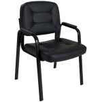 Idralite - lot de 4 chaises de visiteurs bureau salle attente conf�rence similcuir noir