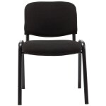 Idralite - lot de 6 chaises de bureau empilables siges visiteurs salle d'attente tissu noir