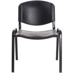 Idralite - lot de 6 chaises de visiteurs empilables salle d'attente confrence plastique noir