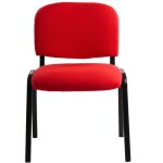 Idralite - 6 chaises de visiteurs empilables siges confrce salle d'attente tissu rouge