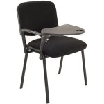 6 chaises de visiteurs empilables avec tablette �critoire salle d'attte tissu noir