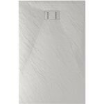 Idralite ? receveur de douche rectangulaire 80x100 cm en smc blanc effet pierre ? extraflat 2, 6 cm ? ...