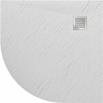 Bac  douche blanc effet pierre mod. blend 90x90 cm demi - circulaire