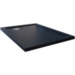 Idralite - bac  douche bord anthracite effet pierre en acrylique mod. flower 70x90x4 rectrectangulaire ...