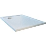 Idralite - bac  douche bord effet pierre blanc en acrylique mod. flower 70x90x4 rectangulaire