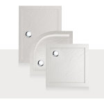 Idralite - bac � douche bord� effet pierre blanc en acrylique mod. flower 90x120x4 rectangulaire