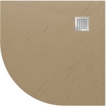 Idralite - bac  douche tourterelle effet pierre mod. blend 90x90 cm demi - circulaire