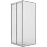 Idralite - cabine de douche angulaire fixe + saloon 2 portes pivotantes verre transparent h 198 mod. ...
