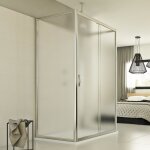 Idralite - cabine de douche coulissante en forme u verre opaque h 198 mod. young trio 1 porte 75x120x75 ...