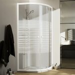 Idralite - cabine paroi de douche demi - circulaire blanche h 185 verre srigraphi mod. blanc 80x80 ...