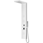 Colonne de douche hydromassante en acier bross� carr�e effet pluie mod. angel