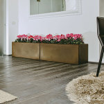 Idralite - jardini�re pot de fleurs rectangulaire en r�sine 40x100 cm mod. matera bronze