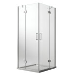 Idralite - parois cabine de douche angulaire ouv. pivotante verre transparent avec easy - clean h. 190 ...