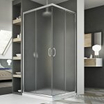 Idralite - parois cabine de douche coulissante verre opaque h 185 mod. junior 90x90 cm carr�