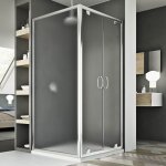 Idralite - parois cabine de douche saloon verre opaque h 185 mod sintesi duo 2 portes 70x120 ouv. 120 ...