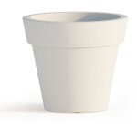 Idralite - pot de fleurs rond avec soucoupe en rsine h 45 mod. begonia tondo blanc