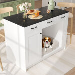 �lot de cuisine 120x60x90 cm avec rangement animaux, 2 niches, 3 tiroirs, �tag�re �pices, �tag�re r�glable, ...