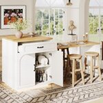 �lot de cuisine extensible autoportant, avec plan de travail, armoire de cuisine blanche avec led, armoire ...