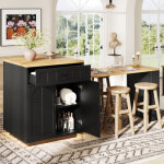 �lot de cuisine extensible autoportant, avec plan de travail, armoire de cuisine avec led, armoire de ...