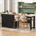 �lot de cuisine sur roulettes, avec coin repas extensible, �tag�re � �pices et tiroirs, �lot de cuisine ...