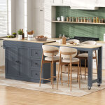 �lot de cuisine sur roulettes, avec coin repas extensible, �tag�re � �pices et tiroirs, �lot de cuisine ...