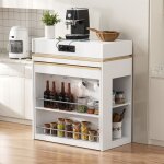 �lot de cuisine avec table extensible - 83 - 146, 5x46x96 cm - meuble de bar avec prises �lectriques ...