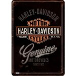 Impact et strategie - carte postale m�tallique harley davidson