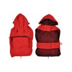 Impermable pour chien 'capuche & poche' 30cm rouge