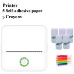 Imprimante etiquette autocollante, imprimante thermique bluetooth monochrome, mini imprimante autocollant ...