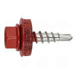 Index - boite de 250 - vis autoperceuse acier - bois ral 3009 - rouge tuile 4, 8 x 35 p14 3009