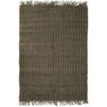 Thedecofactory - indi jute - tapis salon en jute et coton noir 120x170
