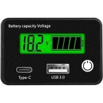 Indicateur de charge batterie 12v, compteur de batterie testeur de tension de capacit� de batterie usb ...