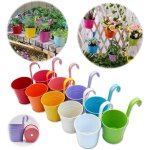 [jamais utilis�] ineasicer grand pot de fleurs en m�tal avec trou de drainage, crochet amovible (10 pi�ces ...