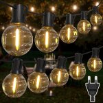 Guirlande lumineuse exterieure 30m, avec 50 + 2 g40 led ampoules ip45 impermable, blanc chaud chane ...