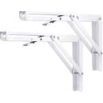 Support d' tagre pliable 300mm, 2 pices querres pliantes charge lourde equerre etagere murale blanc ...